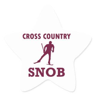 Cross Country Ski Snob Star Sticker