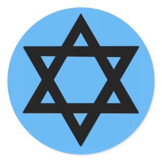Cross of David on Sky Blue Background Classic Round Sticker