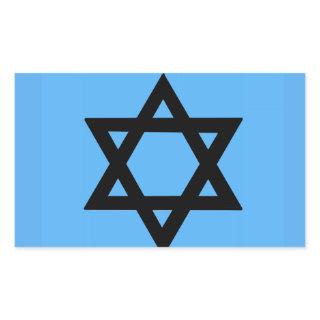 Cross of David on Sky Blue Background Rectangular Sticker