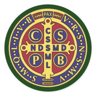 Cross of St. Benedict Classic Round Sticker