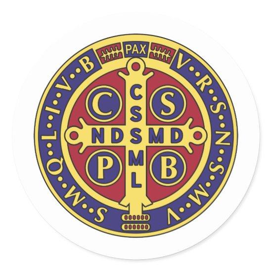 Cross of St. Benedict Classic Round Sticker