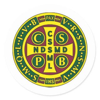 Cross of St. Benedict Design 2 Classic Round Sticker
