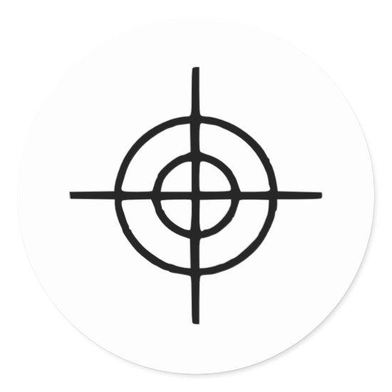 Crosshairs - Gun Classic Round Sticker