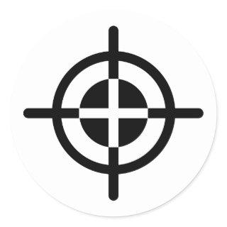 Crosshairs gun classic round sticker