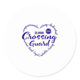 Crossing guard, school crossing guard classic round sticker