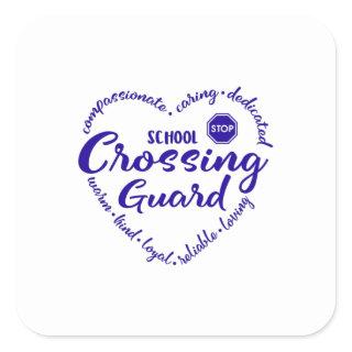 Crossing guard, school crossing guard square sticker