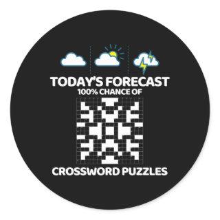 Crossword Puzzle Crossword Puzzle Classic Round Sticker