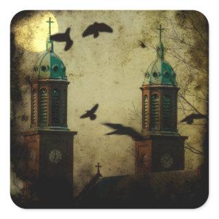 Crow Moon Square Sticker