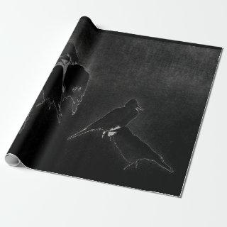 CROW SUMI INK JAPANESE  ON BLACK GIFT WRAPPING
