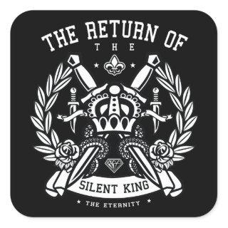 Crown and Swords The Return of the Silent King Square Sticker