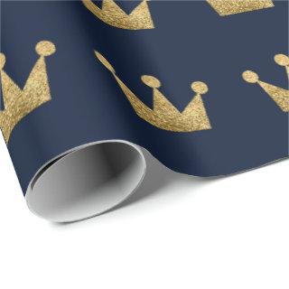 Crowns Glitter Gold Graduation Lux Blue Navy