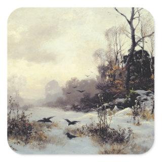 Crows in a Winter Landscape, 1907 Square Sticker