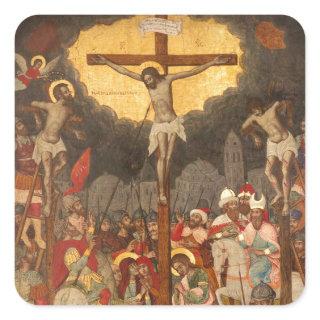 Crucifixion  Scene 1711 Square Sticker