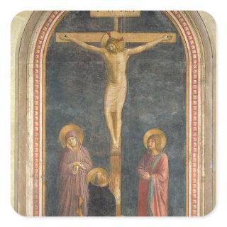 Crucifixion with the Virgin, SS. John the Evangeli Square Sticker