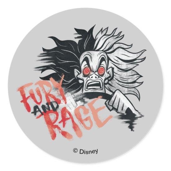 Cruella De Vil | Fury and Rage Classic Round Sticker