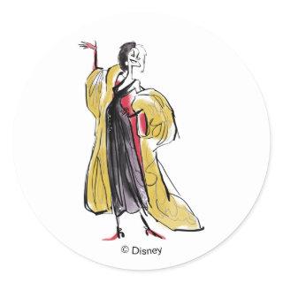 Cruella De Vil | Strikes An Evil Pose Classic Round Sticker