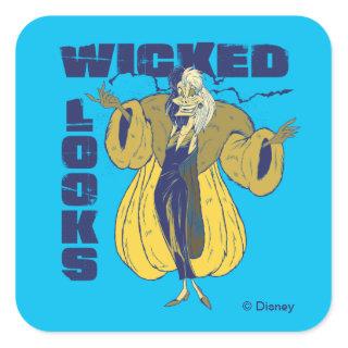 Cruella De Vil | Wicked Looks Square Sticker