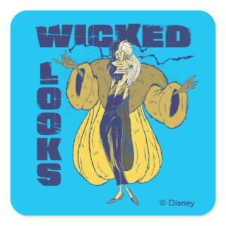 Cruella De Vil | Wicked Looks Square Sticker