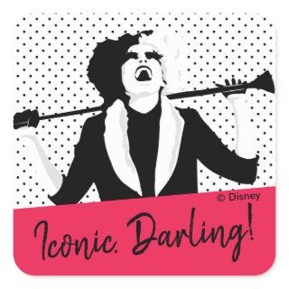 Cruella | Laughing Pop Art Stencil Portrait Square Sticker