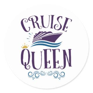 Cruise Queen Cute Cruising Women Classic Round Sticker