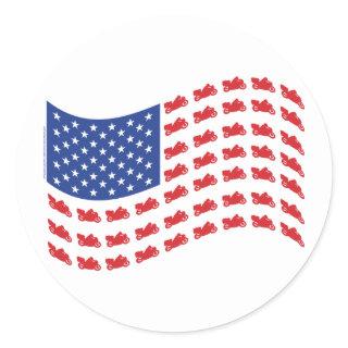 cRUISER-fLAG-wAVE Classic Round Sticker