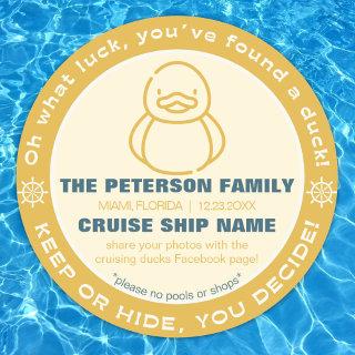 Cruising Duck Keep or Hide Game Sticker Tag