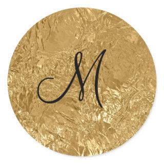 Crushed Gold Foil Classic Round Sticker