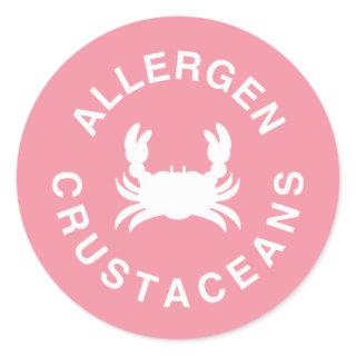 Crustaceans Allergen Warning Classic Round Sticker