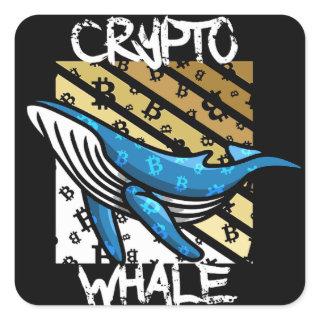 Crypto Btc Whale - Crypto coin Square Sticker