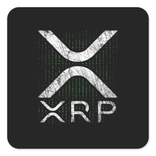 Cryptocurrency Binary Code XRP Hodlers Crypto Meme Square Sticker