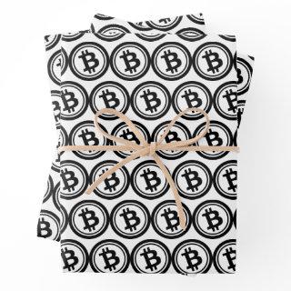 Cryptocurrency pattern with bitcoin  sheets