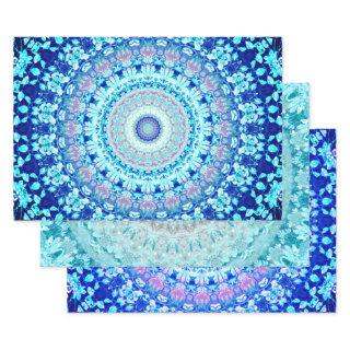 Crystal Blue Floral Mandala   Sheets