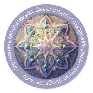 Crystal Mandala, Yoga Meditation  Classic Round Sticker