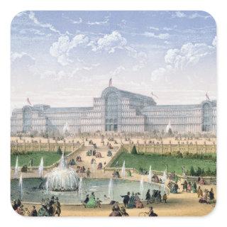 Crystal Palace, Sydenham, c.1862 (colour litho) Square Sticker
