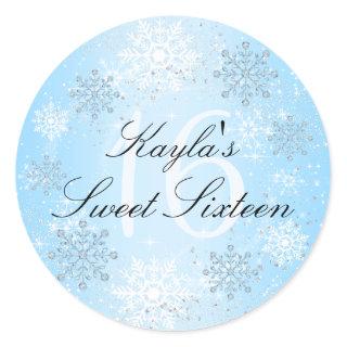 Crystal Snow Winter Wonderland Sweet 16 Sticker