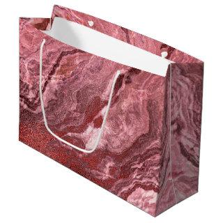 Crystalized Red Agate | Ruby Crimson Marbled Stone Large Gift Bag