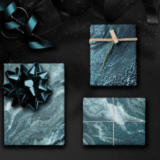 Crystalized Teal Agate | Dark Aqua Marbled Stone  Sheets