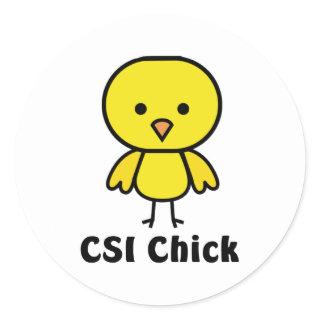 CSI Chick Classic Round Sticker