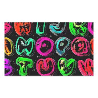 CSVL COLORFUL GRAFFITI ALPHABET LETTERS RECTANGULAR STICKER