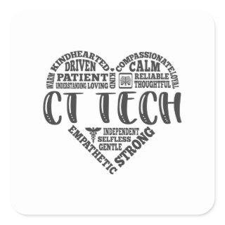 CT Tech, CT Technologist, Computed Tomo Square Sticker