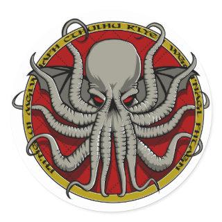 Cthulu Crest Classic Round Sticker
