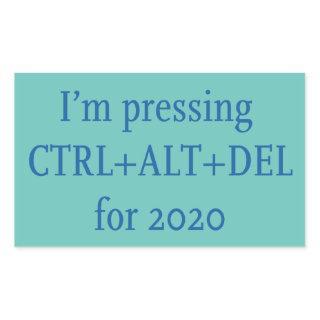 CTRL + ALT + DEL 2020 RECTANGULAR STICKER