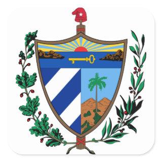 cuba coat of arms square sticker