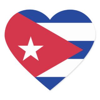 Cuba/Cuban Heart Flag Heart Sticker