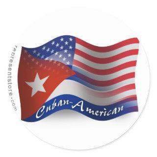Cuban-American Waving Flag Classic Round Sticker