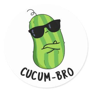 Cucum-bro Funny Veggie Cucumber Pun  Classic Round Sticker