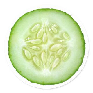 Cucumber slice classic round sticker