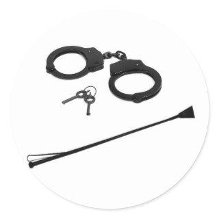 CUFFS AND CROP CLASSIC ROUND STICKER