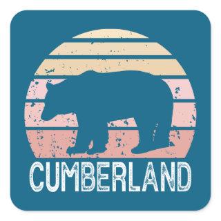 Cumberland Maryland Retro Bear Square Sticker