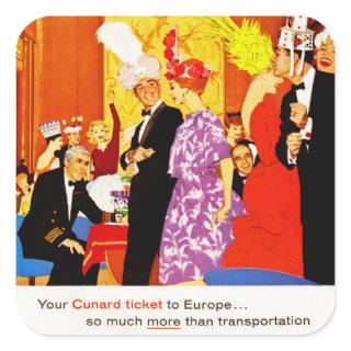 Cunard Queen's Party Ad Square Sticker